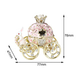 Maxbell Decorative Bunny Flower Pumpkin Carriage Trinket Jewelry Box for Grils Women Pink