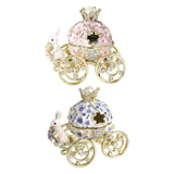 Maxbell Decorative Bunny Flower Pumpkin Carriage Trinket Jewelry Box for Grils Women Pink