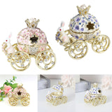 Maxbell Decorative Bunny Flower Pumpkin Carriage Trinket Jewelry Box for Grils Women Pink