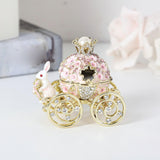 Maxbell Decorative Bunny Flower Pumpkin Carriage Trinket Jewelry Box for Grils Women Pink