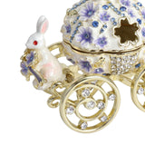 Maxbell Decorative Bunny Flower Pumpkin Carriage Trinket Jewelry Box for Grils Women Violet