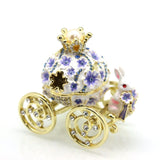 Maxbell Decorative Bunny Flower Pumpkin Carriage Trinket Jewelry Box for Grils Women Violet