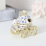 Maxbell Decorative Bunny Flower Pumpkin Carriage Trinket Jewelry Box for Grils Women Violet