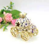 Maxbell Decorative Bunny Flower Pumpkin Carriage Trinket Jewelry Box for Grils Women Violet