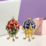Maxbell Enameled Trinket Box with Rhinestones Vintage style Crafts for Easter Red