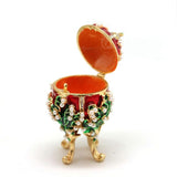 Maxbell Enameled Trinket Box with Rhinestones Vintage style Crafts for Easter Red