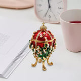 Maxbell Enameled Trinket Box with Rhinestones Vintage style Crafts for Easter Red