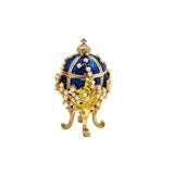 Maxbell Enameled Trinket Box with Rhinestones Vintage style Crafts for Easter Blue
