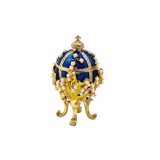 Maxbell Enameled Trinket Box with Rhinestones Vintage style Crafts for Easter Blue