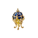 Maxbell Enameled Trinket Box with Rhinestones Vintage style Crafts for Easter Blue