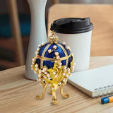 Maxbell Enameled Trinket Box with Rhinestones Vintage style Crafts for Easter Blue