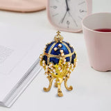 Maxbell Enameled Trinket Box with Rhinestones Vintage style Crafts for Easter Blue