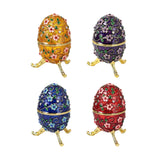 Maxbell Sparkling Egg Trinket Box Earring Holder Case for Easter Anniversary Party Aureate