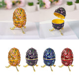 Maxbell Sparkling Egg Trinket Box Earring Holder Case for Easter Anniversary Party Aureate