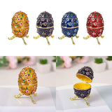 Maxbell Sparkling Egg Trinket Box Earring Holder Case for Easter Anniversary Party Aureate