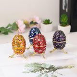 Maxbell Sparkling Egg Trinket Box Earring Holder Case for Easter Anniversary Party Aureate