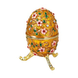 Maxbell Sparkling Egg Trinket Box Earring Holder Case for Easter Anniversary Party Aureate