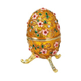 Maxbell Sparkling Egg Trinket Box Earring Holder Case for Easter Anniversary Party Aureate