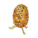 Maxbell Sparkling Egg Trinket Box Earring Holder Case for Easter Anniversary Party Aureate