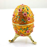 Maxbell Sparkling Egg Trinket Box Earring Holder Case for Easter Anniversary Party Aureate