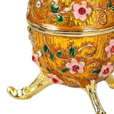 Maxbell Sparkling Egg Trinket Box Earring Holder Case for Easter Anniversary Party Aureate