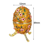Maxbell Sparkling Egg Trinket Box Earring Holder Case for Easter Anniversary Party Aureate