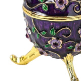 Maxbell Sparkling Egg Trinket Box Earring Holder Case for Easter Anniversary Party Purple