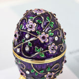Maxbell Sparkling Egg Trinket Box Earring Holder Case for Easter Anniversary Party Purple