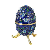 Maxbell Sparkling Egg Trinket Box Earring Holder Case for Easter Anniversary Party Blue