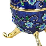 Maxbell Sparkling Egg Trinket Box Earring Holder Case for Easter Anniversary Party Blue