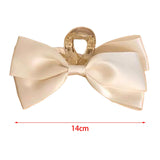 Maxbell Elegant Bowknot Hair Claw Clip Cloth Decorative for Thin Hair or Thick Hair White