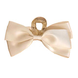 Maxbell Elegant Bowknot Hair Claw Clip Cloth Decorative for Thin Hair or Thick Hair White