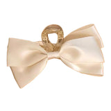 Maxbell Elegant Bowknot Hair Claw Clip Cloth Decorative for Thin Hair or Thick Hair White