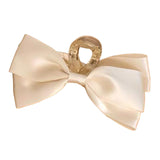 Maxbell Elegant Bowknot Hair Claw Clip Cloth Decorative for Thin Hair or Thick Hair White