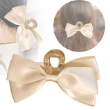 Maxbell Elegant Bowknot Hair Claw Clip Cloth Decorative for Thin Hair or Thick Hair White