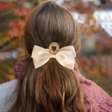 Maxbell Elegant Bowknot Hair Claw Clip Cloth Decorative for Thin Hair or Thick Hair White