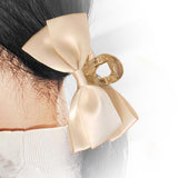Maxbell Elegant Bowknot Hair Claw Clip Cloth Decorative for Thin Hair or Thick Hair White