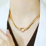 Maxbell Heart Shape Pendant Stainless Steel Necklace for Girls Meaningful Gift