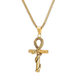 Maxbell Retro Steel Snake Cross Pendant Necklaces Meaningful Gift Chain 60cm Durable