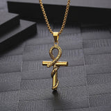 Maxbell Retro Steel Snake Cross Pendant Necklaces Meaningful Gift Chain 60cm Durable
