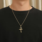 Maxbell Retro Steel Snake Cross Pendant Necklaces Meaningful Gift Chain 60cm Durable