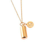 Maxbell Small Cylinder Cremation Urn Necklace Ashes Keepsake for Dog and Cats Ashes Aureate Love