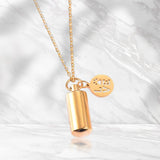 Maxbell Small Cylinder Cremation Urn Necklace Ashes Keepsake for Dog and Cats Ashes Aureate Love