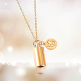 Maxbell Small Cylinder Cremation Urn Necklace Ashes Keepsake for Dog and Cats Ashes Aureate Love