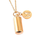 Maxbell Small Cylinder Cremation Urn Necklace Ashes Keepsake for Dog and Cats Ashes Aureate Love