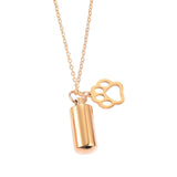 Maxbell Small Cylinder Cremation Urn Necklace Ashes Keepsake for Dog and Cats Ashes Aureate Paw