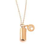 Maxbell Small Cylinder Cremation Urn Necklace Ashes Keepsake for Dog and Cats Ashes Aureate Paw inside