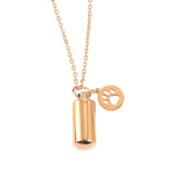Maxbell Small Cylinder Cremation Urn Necklace Ashes Keepsake for Dog and Cats Ashes Aureate Paw inside