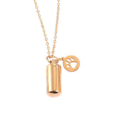 Maxbell Small Cylinder Cremation Urn Necklace Ashes Keepsake for Dog and Cats Ashes Aureate Paw inside