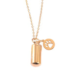 Maxbell Small Cylinder Cremation Urn Necklace Ashes Keepsake for Dog and Cats Ashes Aureate Paw inside